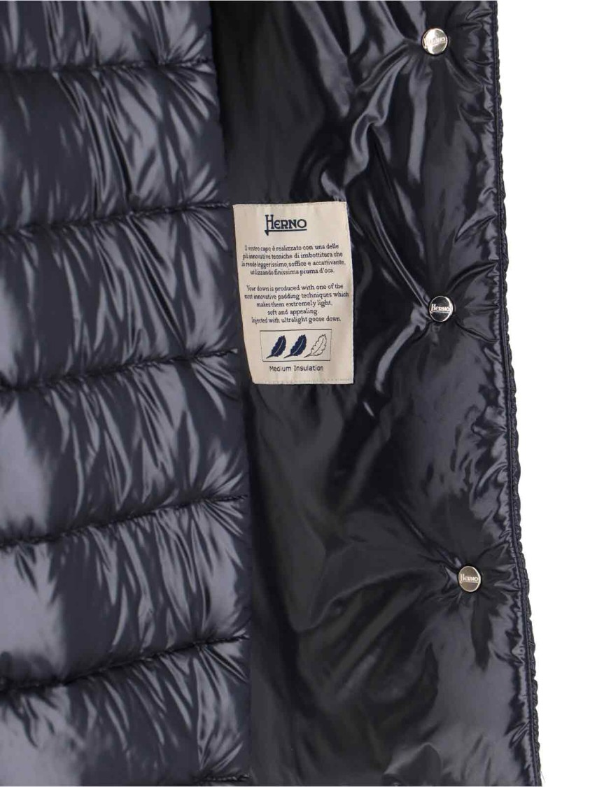 Herno Quilted High-Collar Herno Jacket With Button Closure