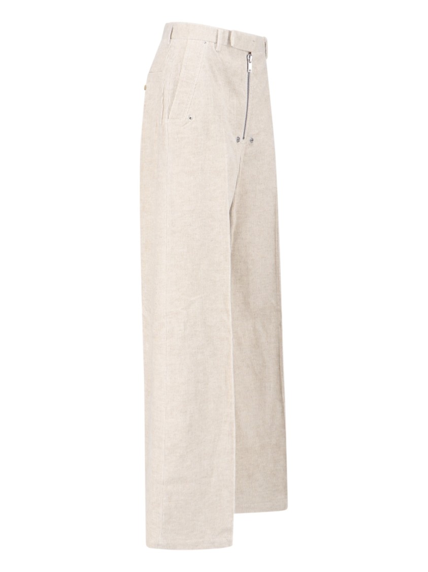 Rick Owens Trousers Wide-leg Button Detail In White