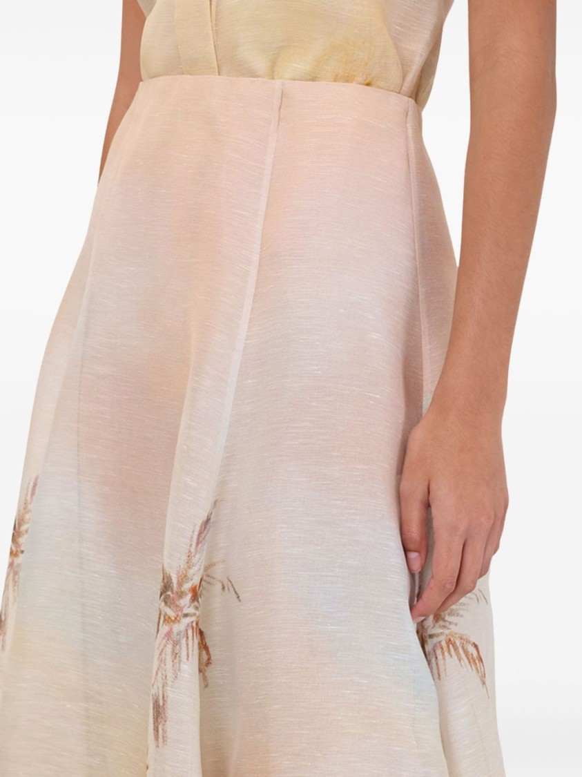 Zimmermann Illuminate Linen And Silk-blend Maxi Skirt In Neutrals
