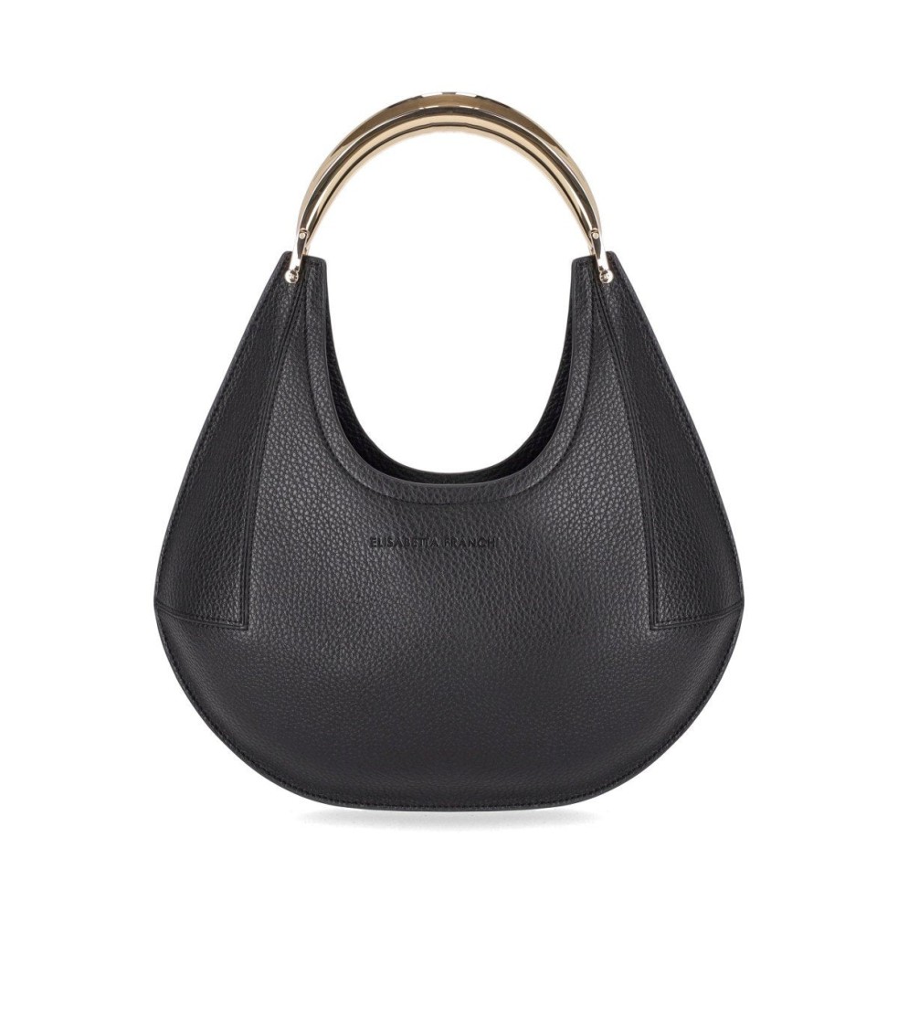 Elisabetta Franchi Small Jewel-handle Tote Bag In Black