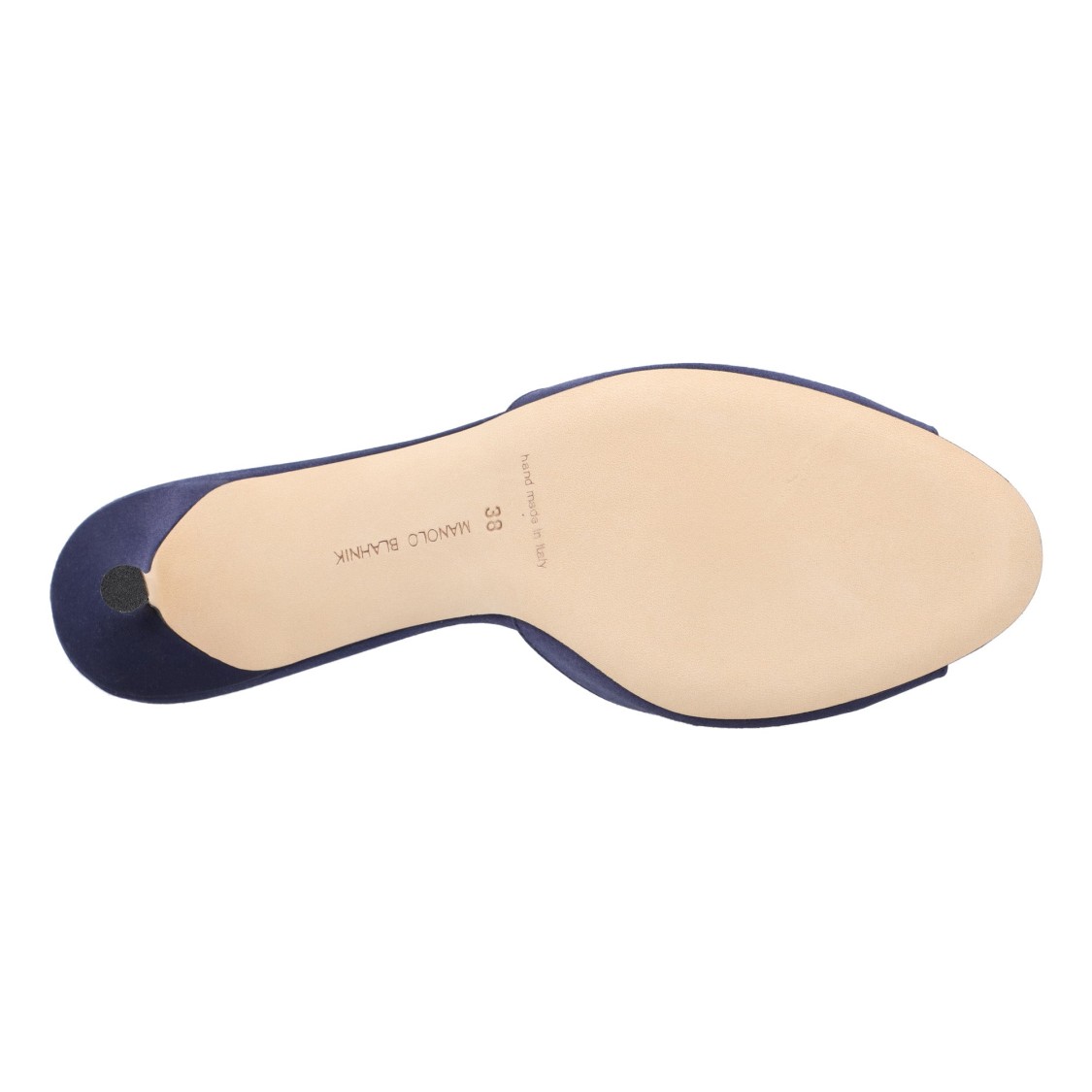 Manolo Blahnik Lumada 50 Navy Satin Mules In Blue