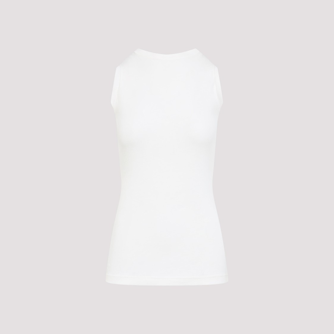 Jil Sander Fitted Sleeveless Top With Contrasting Hem Layer In Grey