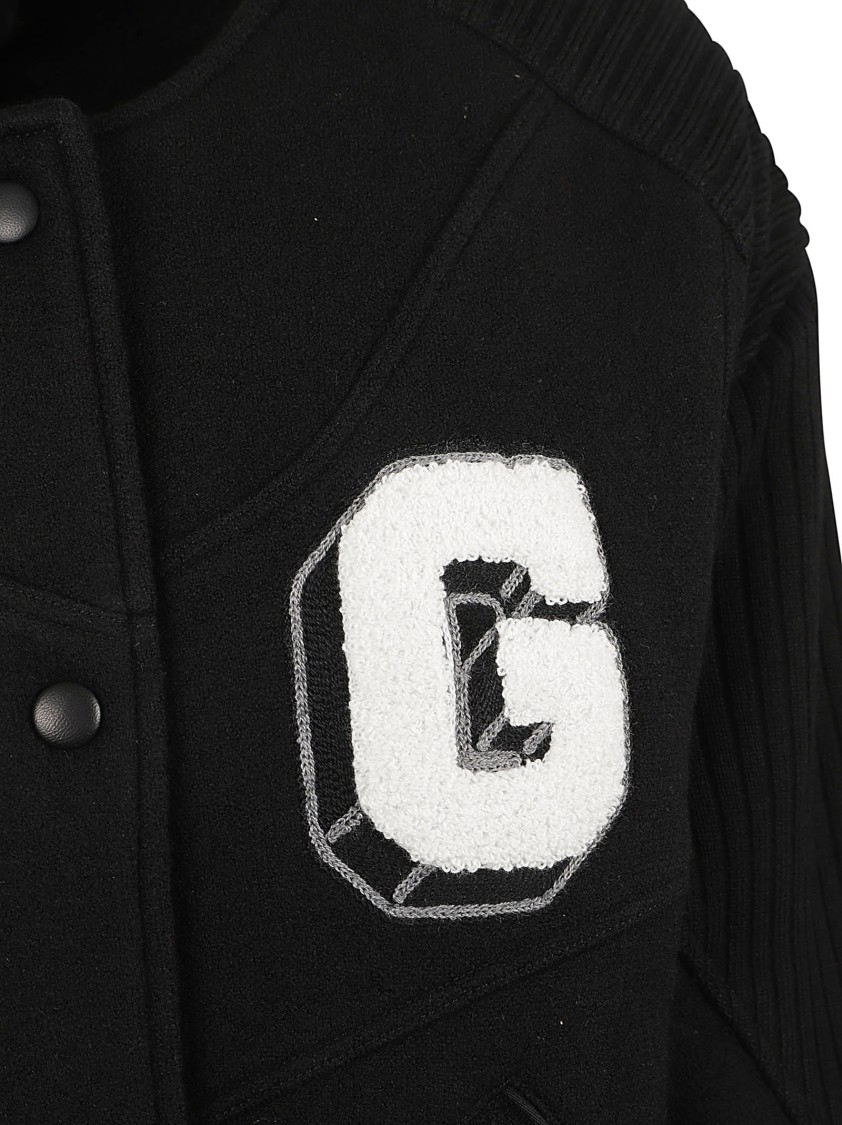 Givenchy Embroidered Ribbed Wool Bomber Jacket In Black