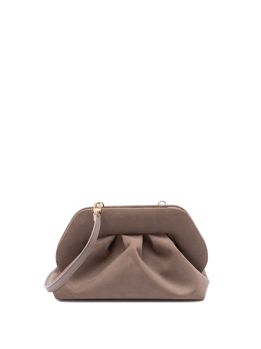 Themoirè `tia Suede` Clutch Bag In Brown
