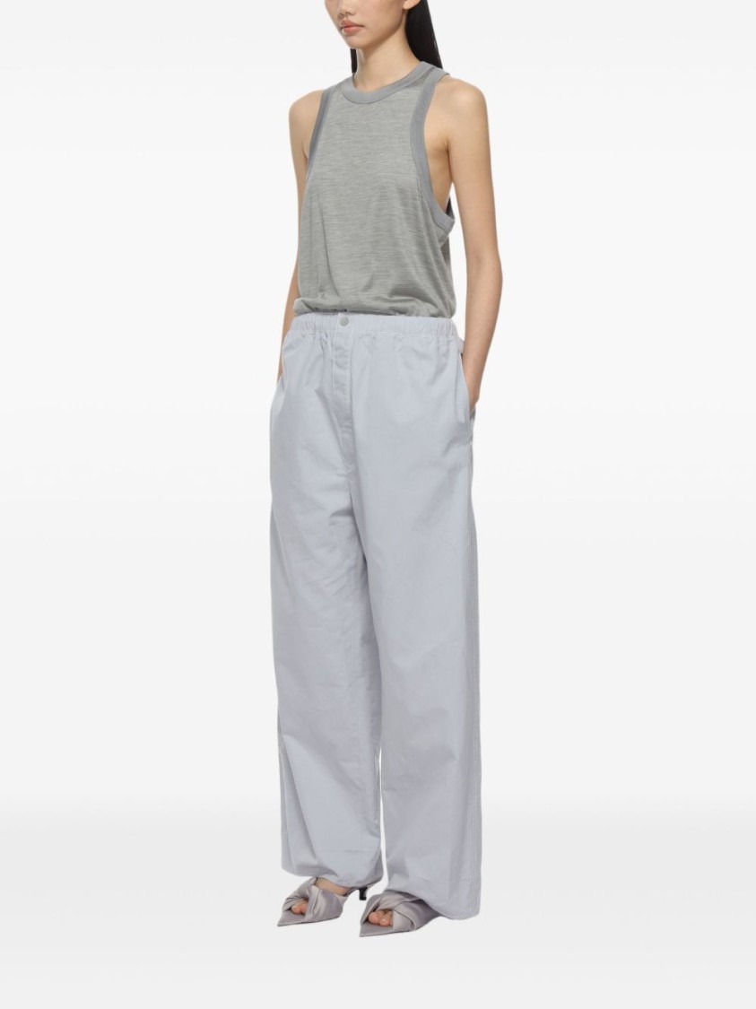 Carven Gray Silk Jersey Tank Top