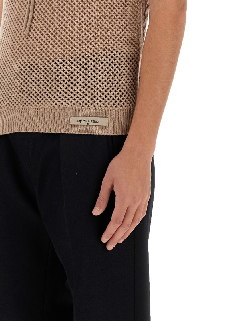 Tシャツ・カットソー Fendi Open-Knit Wool Jersey Top Fendi Open-Knit Wool Jersey Top T-Shirt in Brown | THE LIST