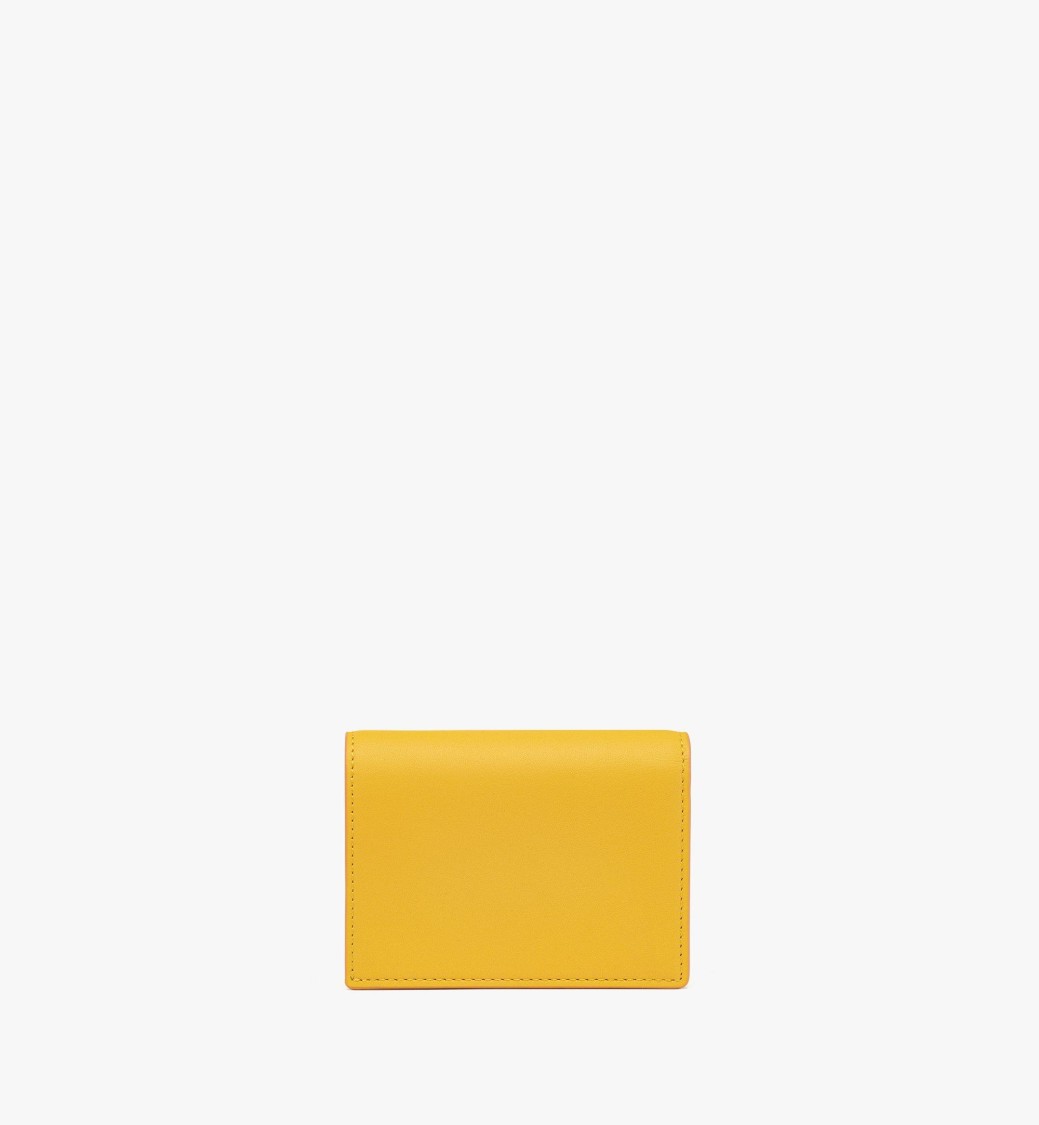Mcm Mini Wallet In Spanish Calfskin In Gold