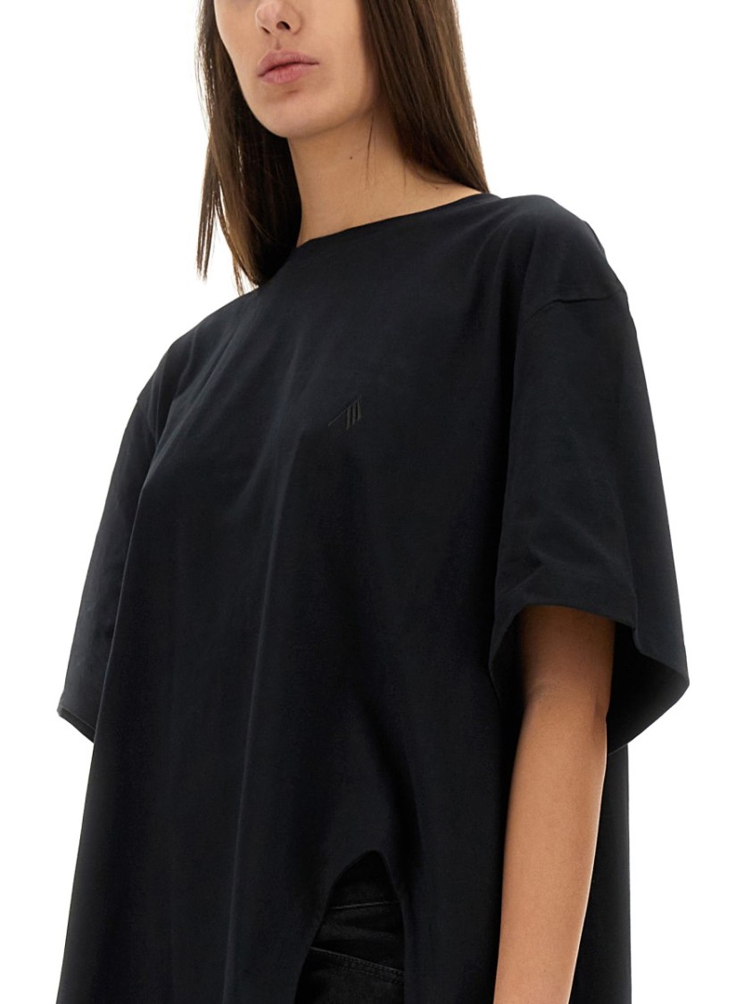 Attico Logo Embroidered Oversized T-shirt In Black