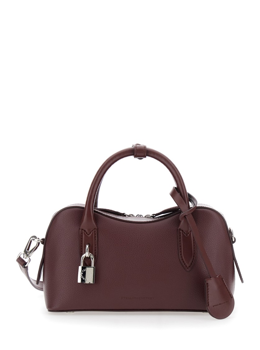 Stella Mccartney Ryder Bordeaux Handbag With Two Top Handles And Front Padlock Detail With Logo In Ecoleather Woman In Burgundy