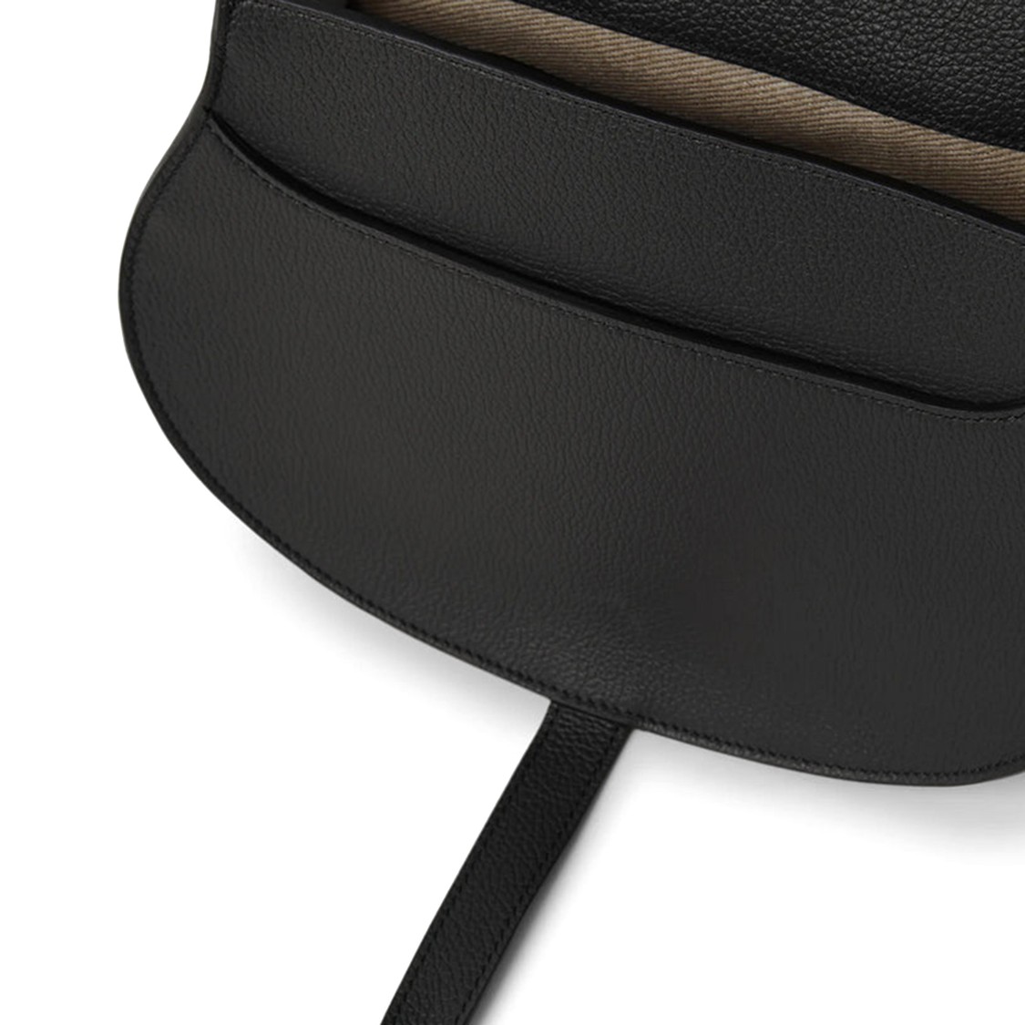 Chloé Curved Design Black Calf Leather Marcie Saddle Bag In Black