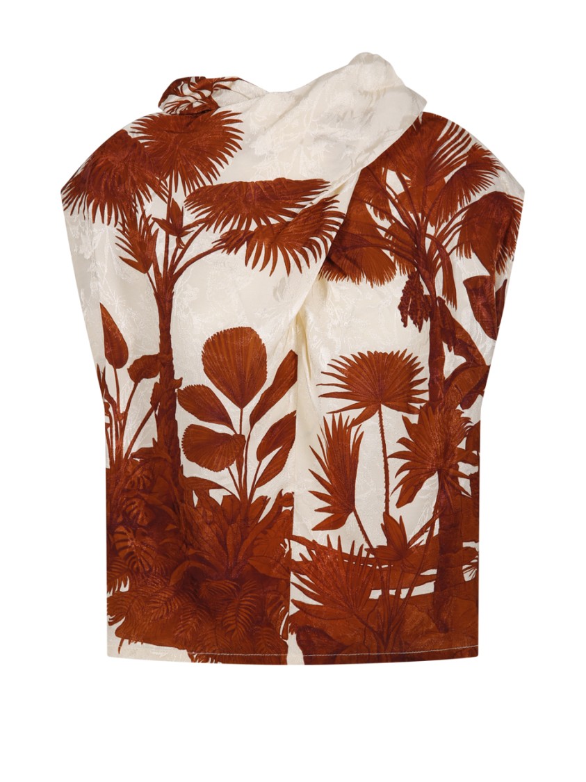 Johanna Ortiz Island Stories Cowl-neck Top In Multicolor