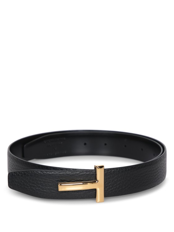 ベルト Tom Ford Textured Calf Leather Belt With Polished Gold Tom Ford Textured Calf Leather Belt With Polished Gold