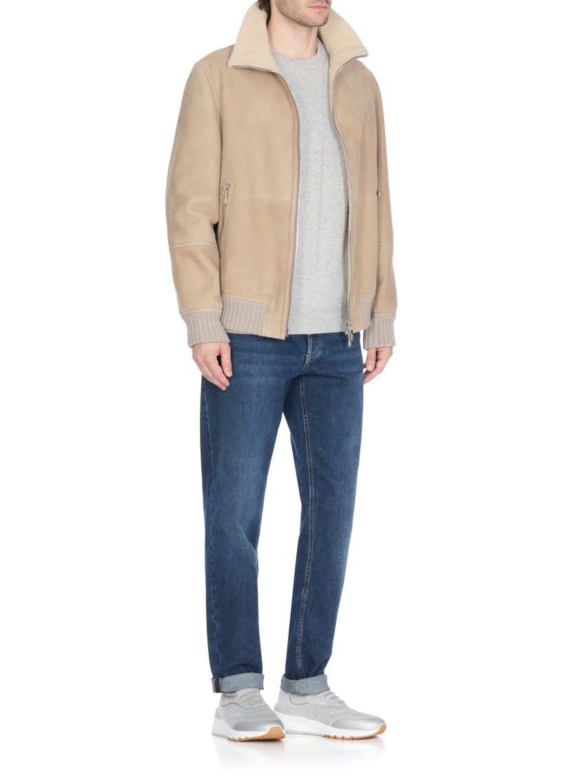 Brunello Cucinelli Grey Cotton Crewneck Sweater In Gray