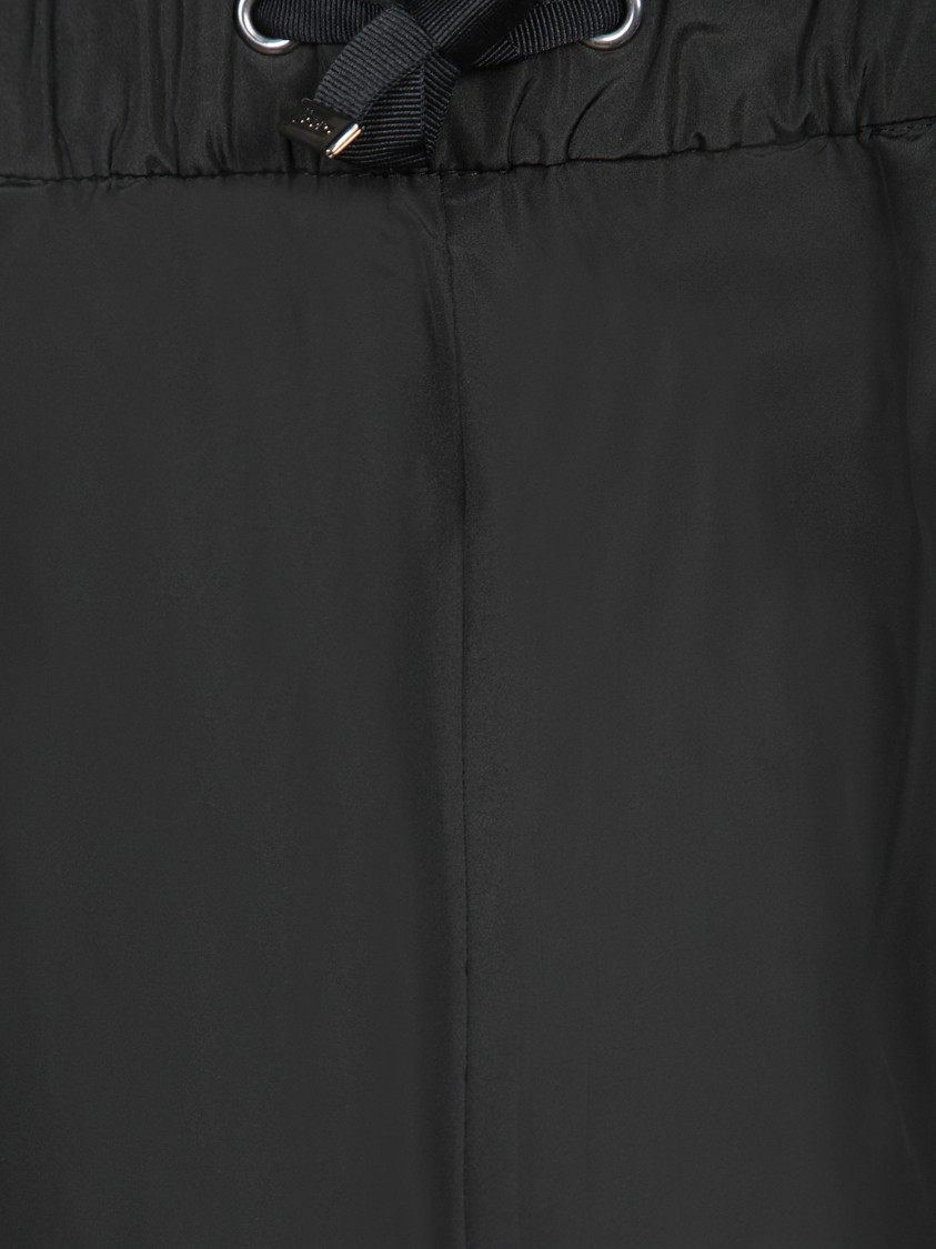 Shop Herno Carrot Fit Black Taffeta Trousers With Adjustable Waistband