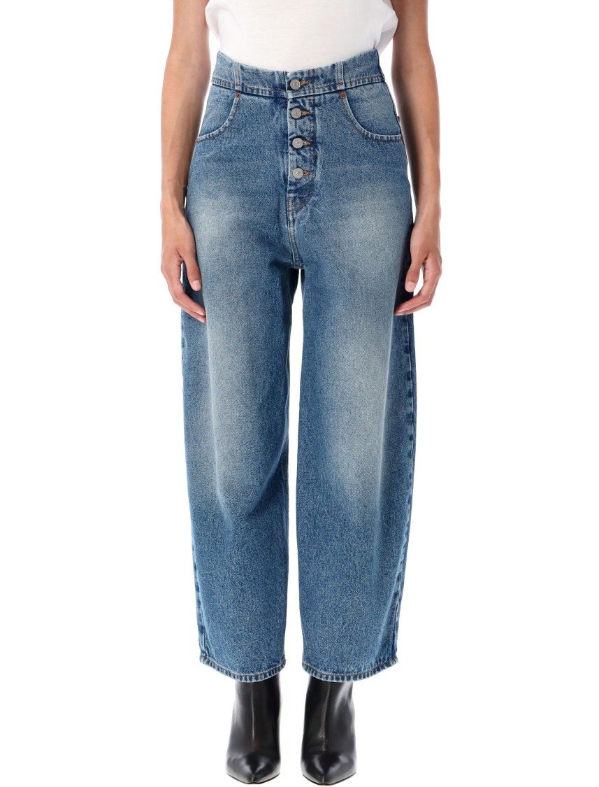 Mm6 Maison Margiela Mm6 By Maison Margiela Straight Leg Cropped Jeans In Blue