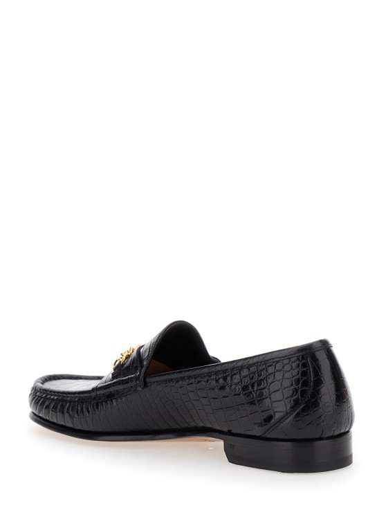 TOM FORD JM005ICL002G1B023 関税送料込 Tom Ford Slip-On Loafers With Chain Detail In Black Crocco