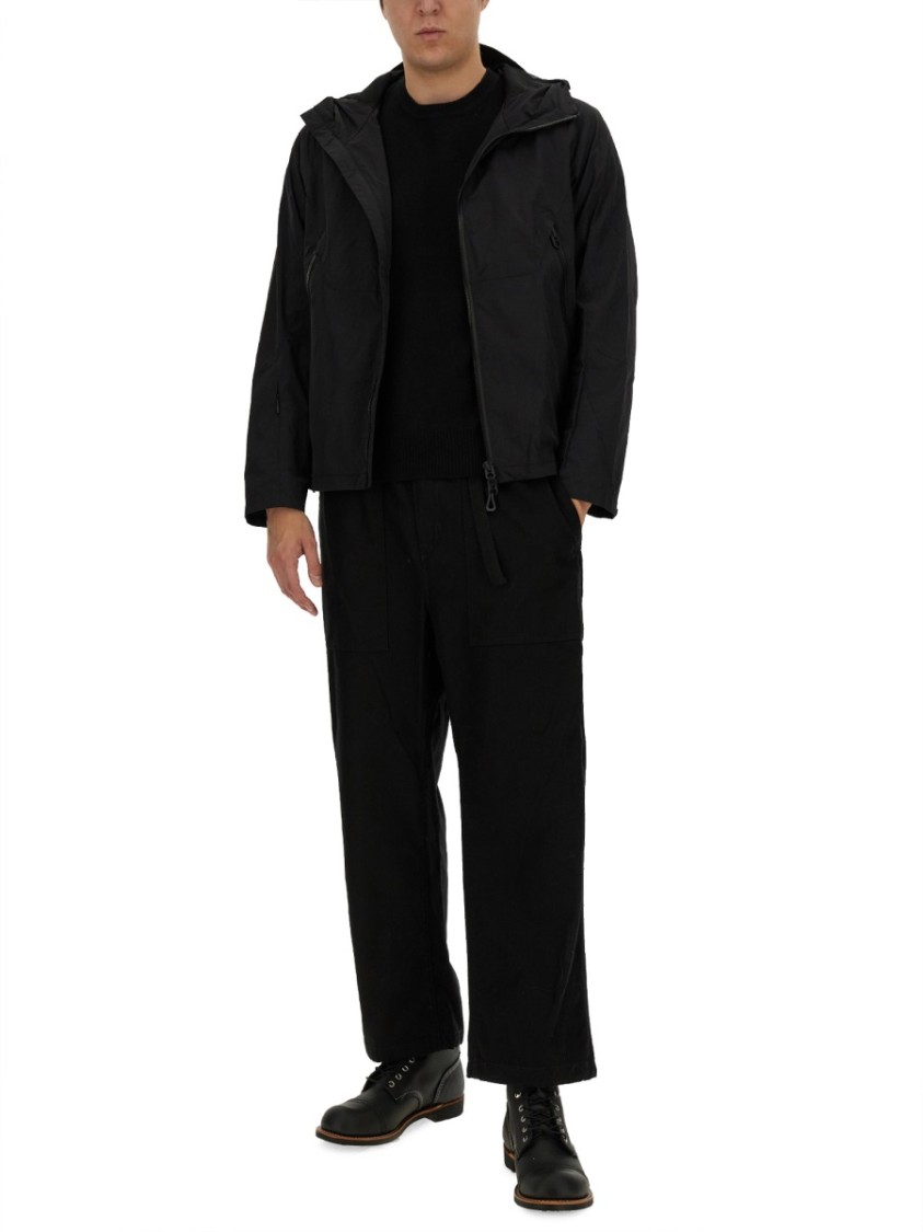 Jg1 Textured Nylon Hooded Jacket In Black