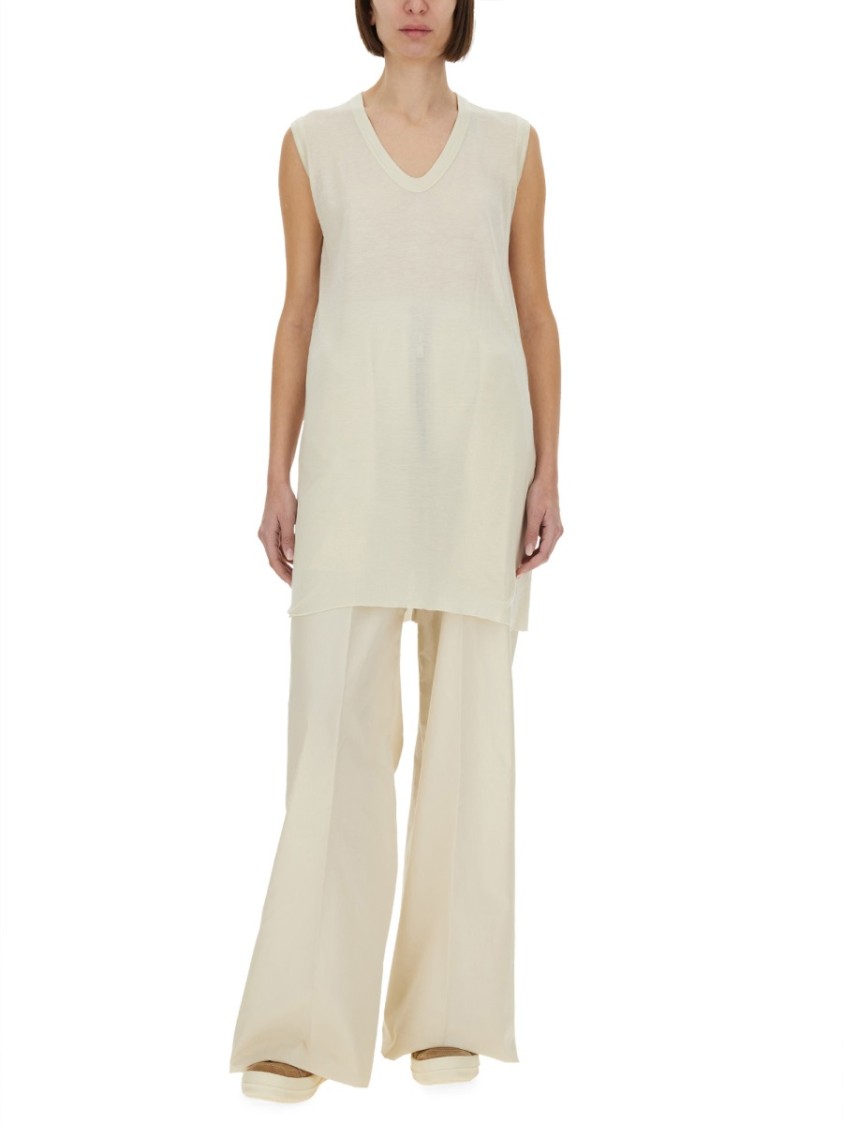 Rick Owens Trousers Wide Leg Elastic Waistband In Neutrals