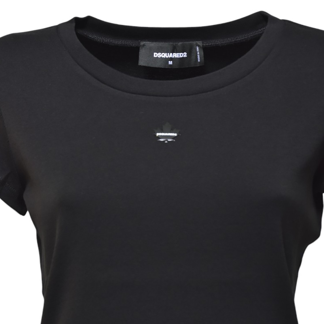 Dsquared2 Black Mini Fit Maple Leaf T-shirt In Black