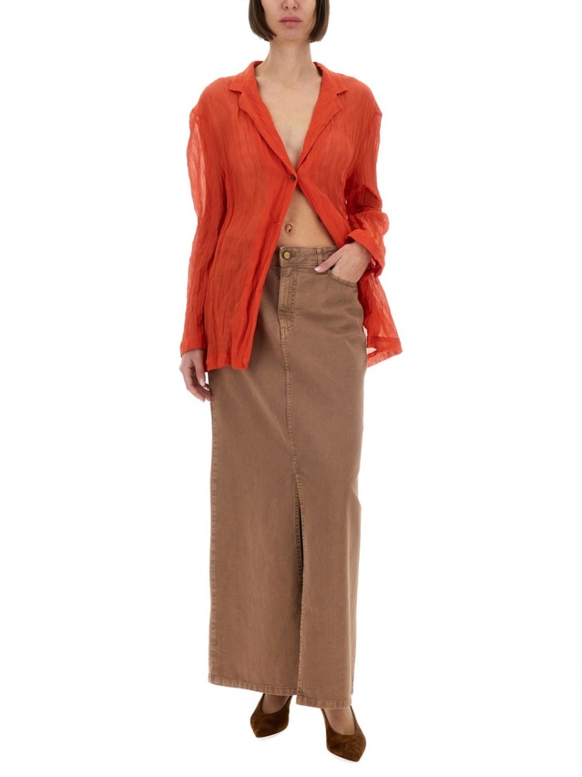 Alysi Crinkled Texture Jacket In Red