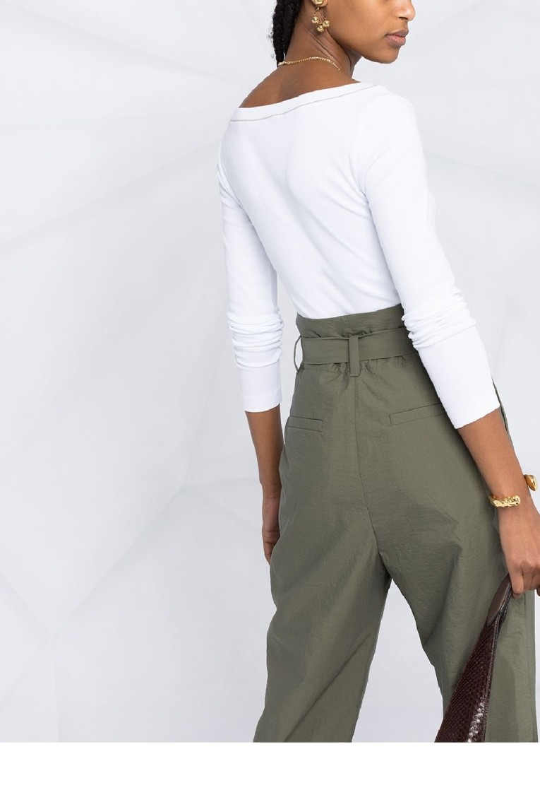 Brunello Cucinelli White V-neck Pullover With Beads Detailing In Stretch Cotton Woman Brunello Cucin In White