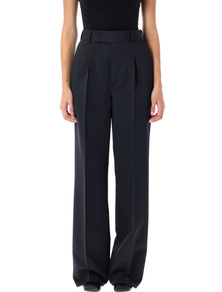 Rohe Wool-blend Twill Straight-leg Pants In Black