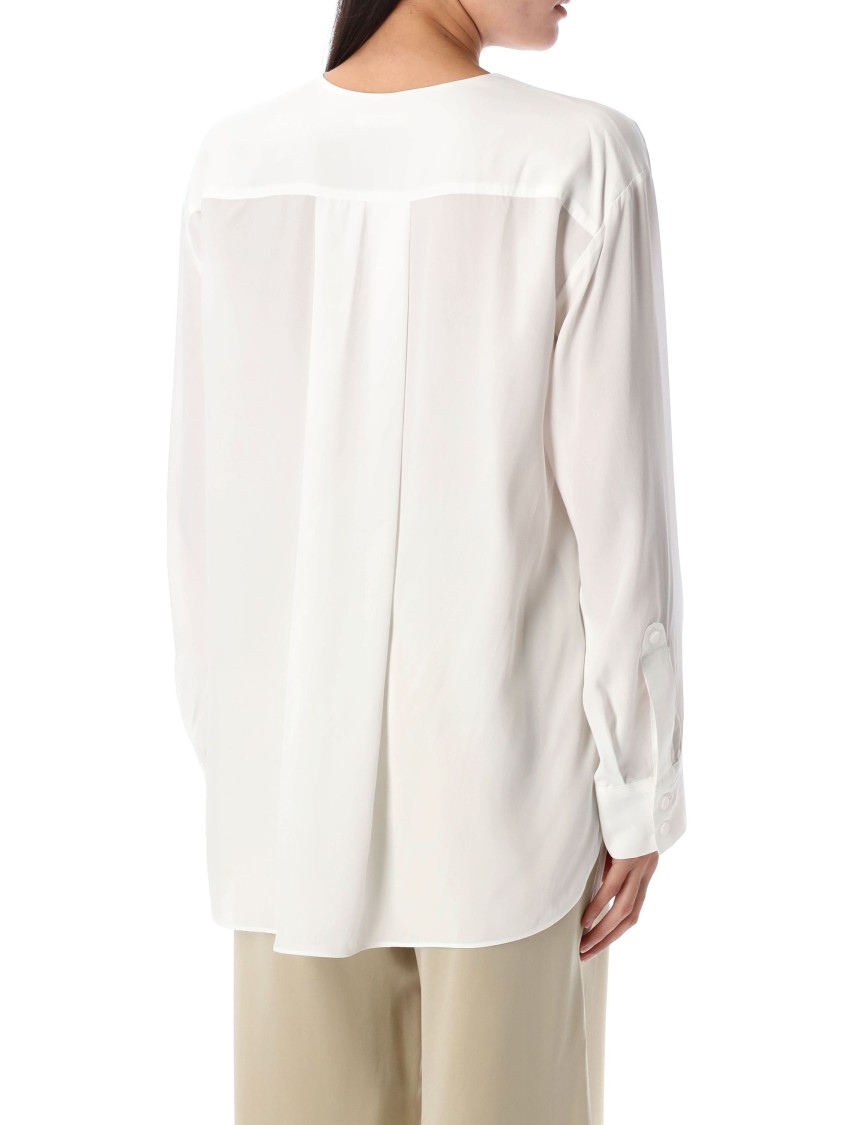 By Malene Birger Fayette Yoked High-low Blouse In White