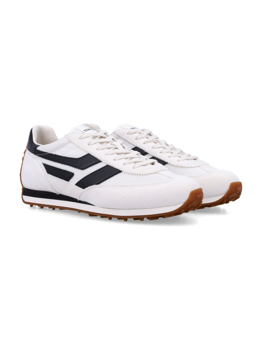Shop Tom Ford Vintage-inspired Suede Mick Sneakers In White