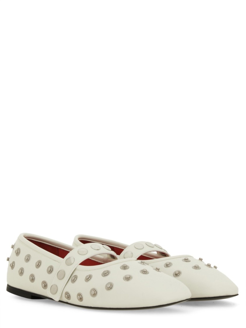 Stella Mccartney Ryder Semi Shine Alt Mat Flats Vanilla In White