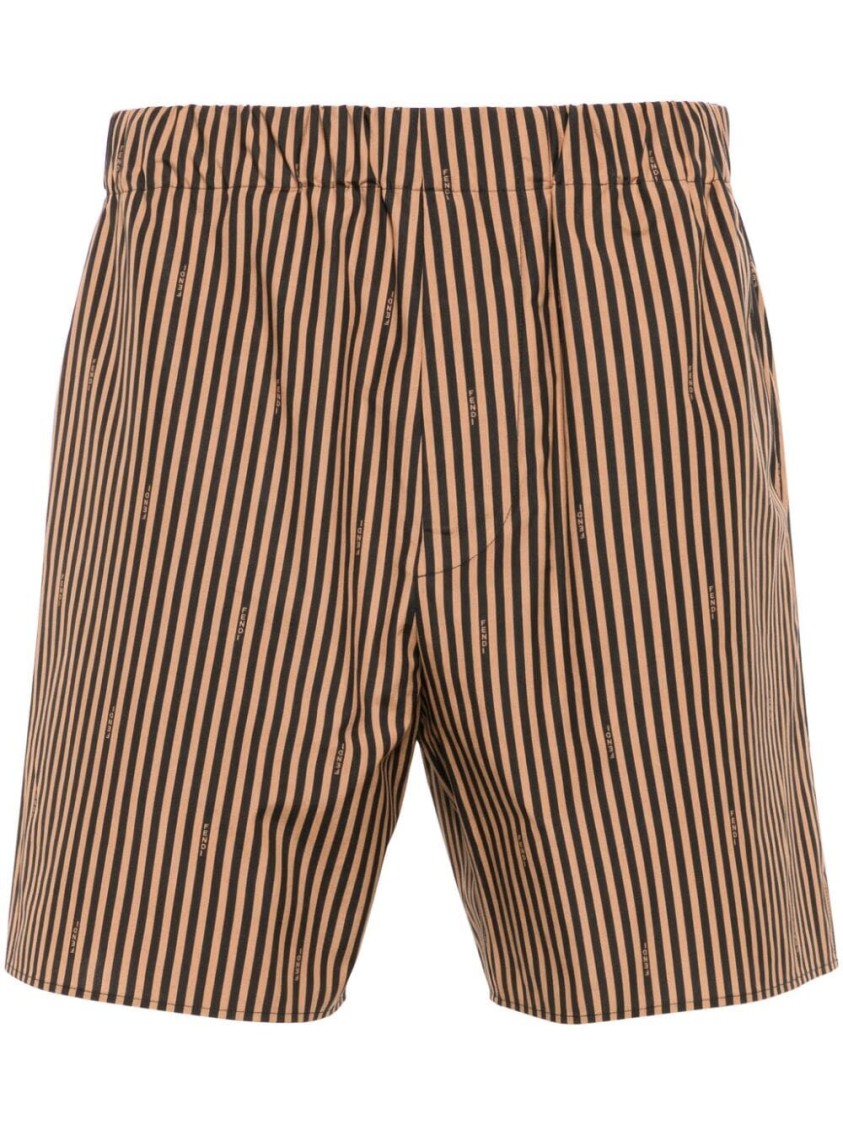 Fendi Relaxed Fit Striped Cotton Shorts