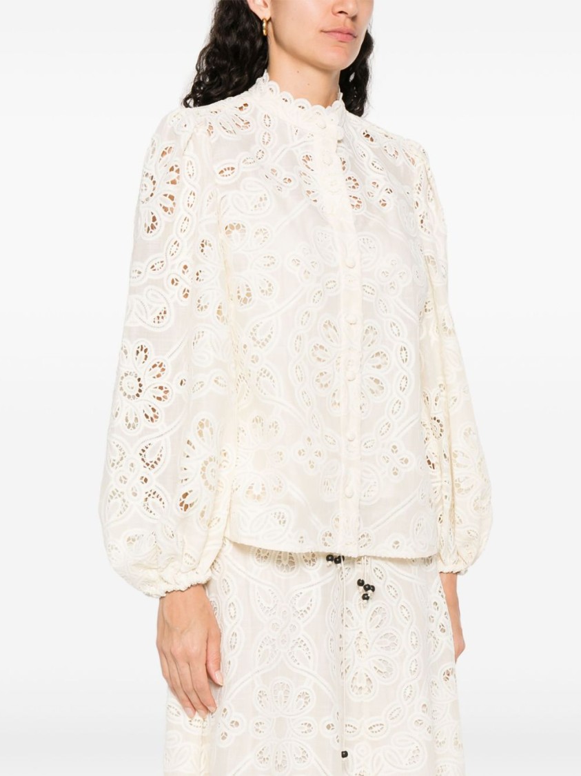 Zimmermann Rhiannon Embroidered Blouse In White