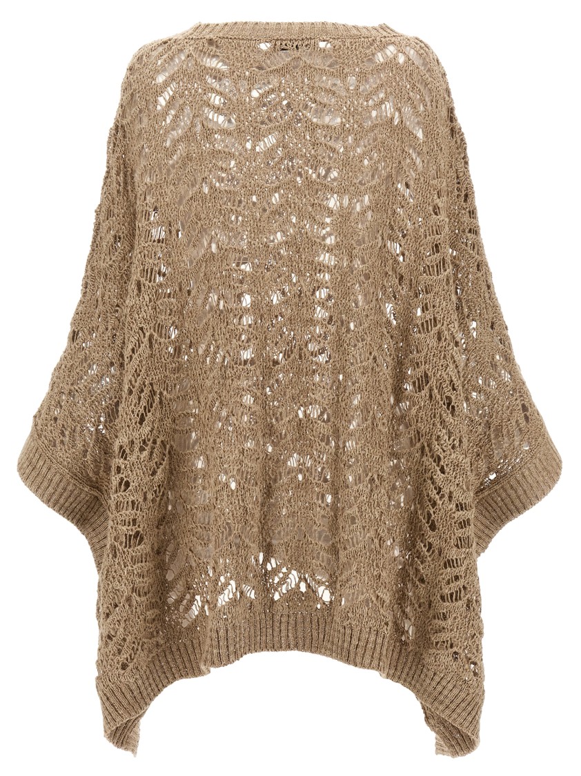 Brunello Cucinelli Foliage Lace Capes Beige In Brown