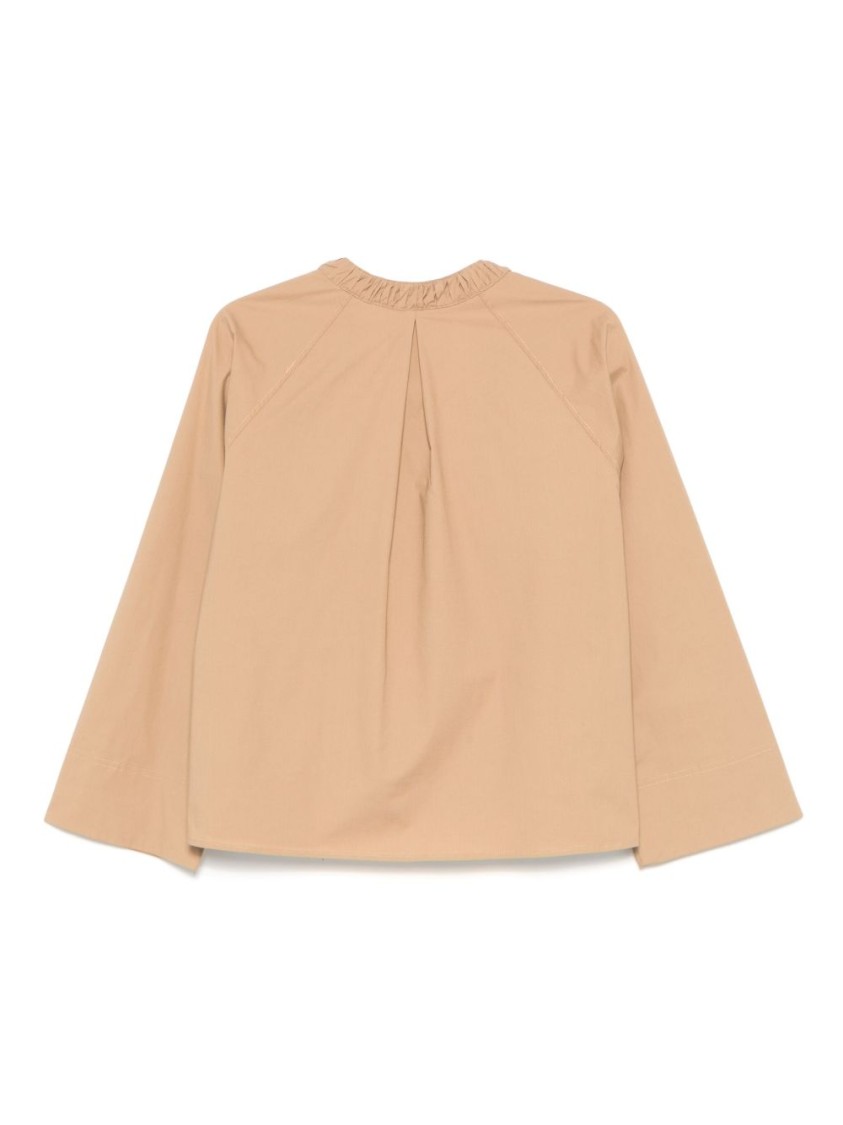 SEVENTY SERGIO TEGON SEVENTY SERGIO TEGON RELAXED FIT BEIGE TOP WITH DECORATIVE TIES