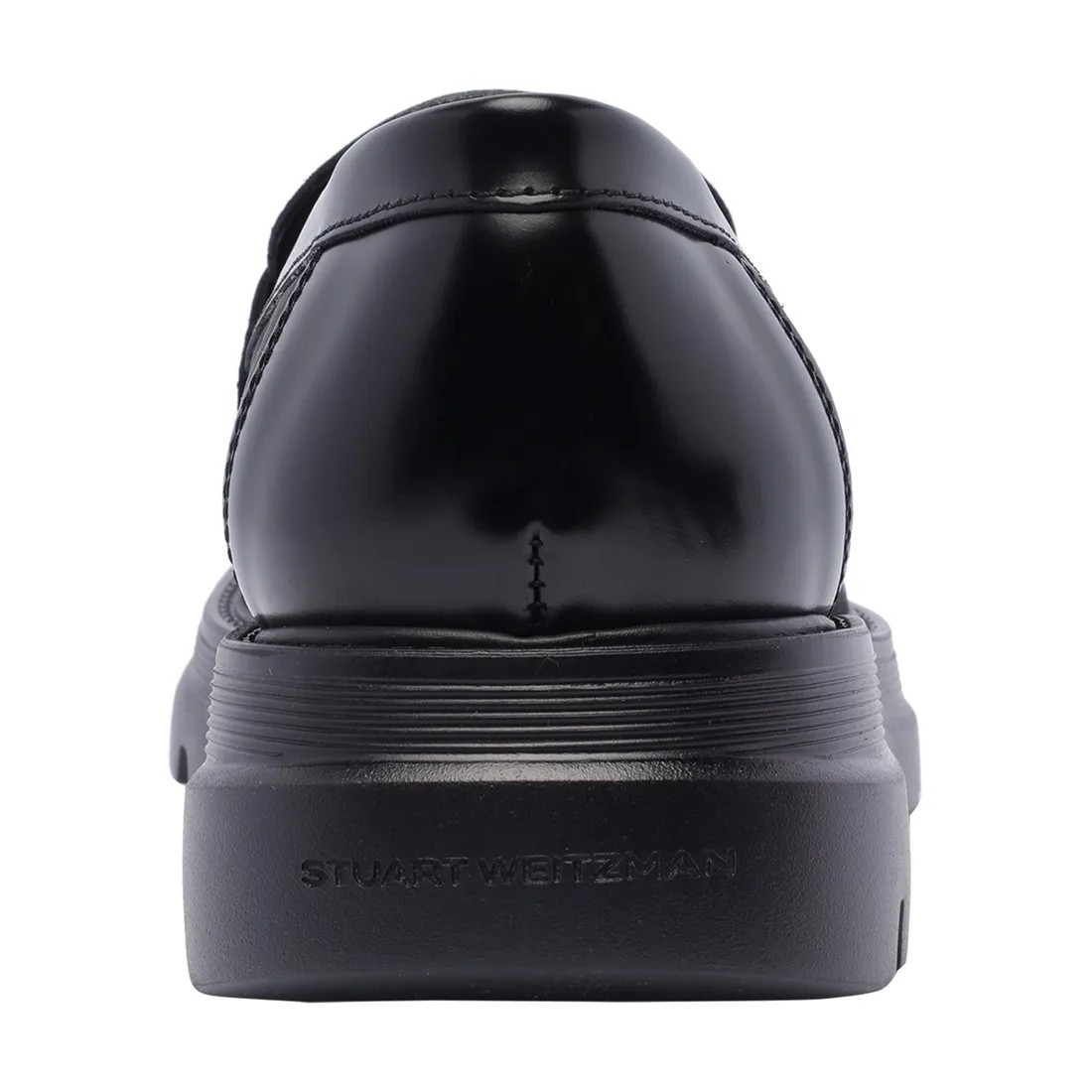Shop Stuart Weitzman Sculpted Rubber Sole Moccasin With Elastic Inserts In Black