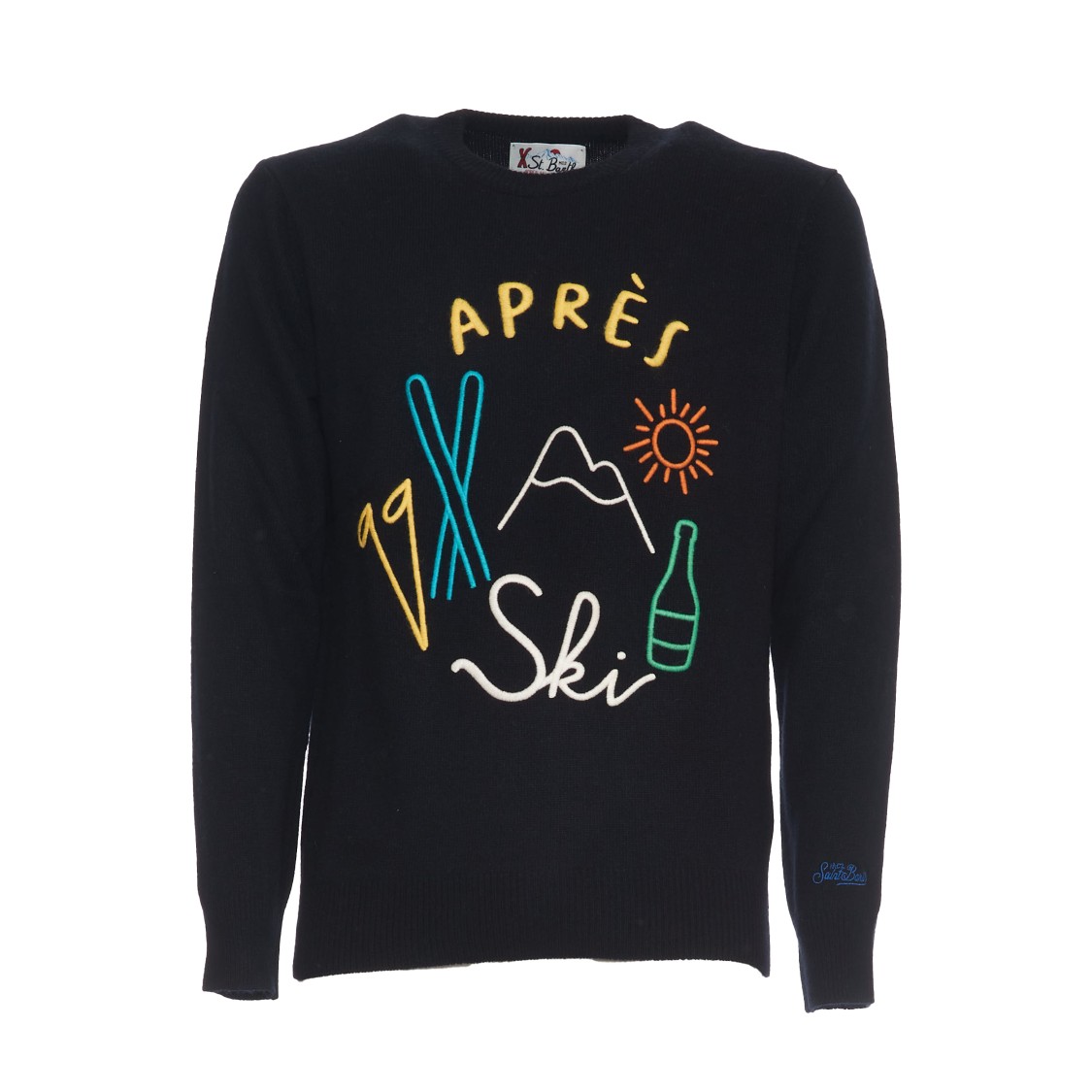Mc2 Saint Barth Heron Sweater Round-neck Sweater In Black