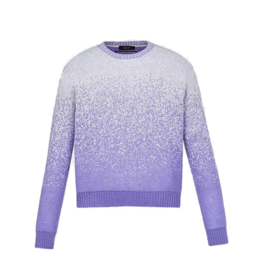Mcm Jacquard Knit Oversized Sweater With Cosmic Gradient In Purple
