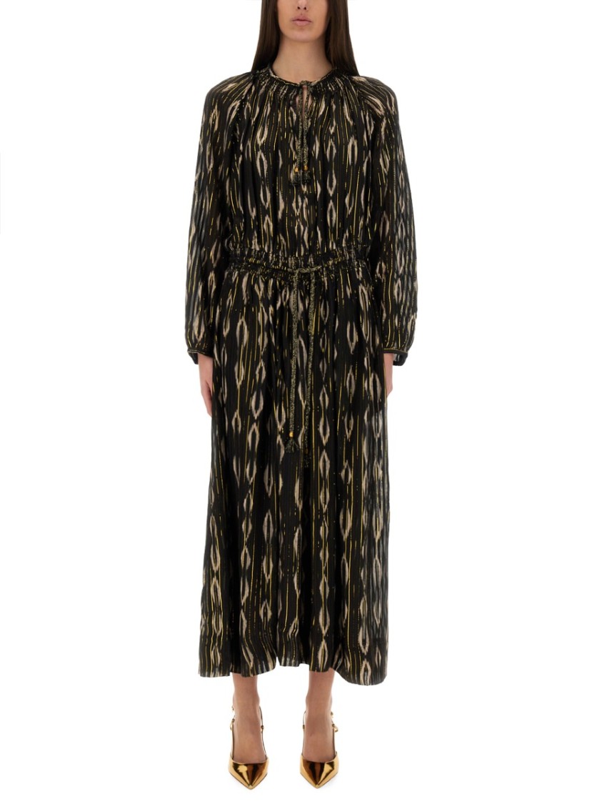 Isabel Marant ml Sana Black Dress With Golden Stripes In Black