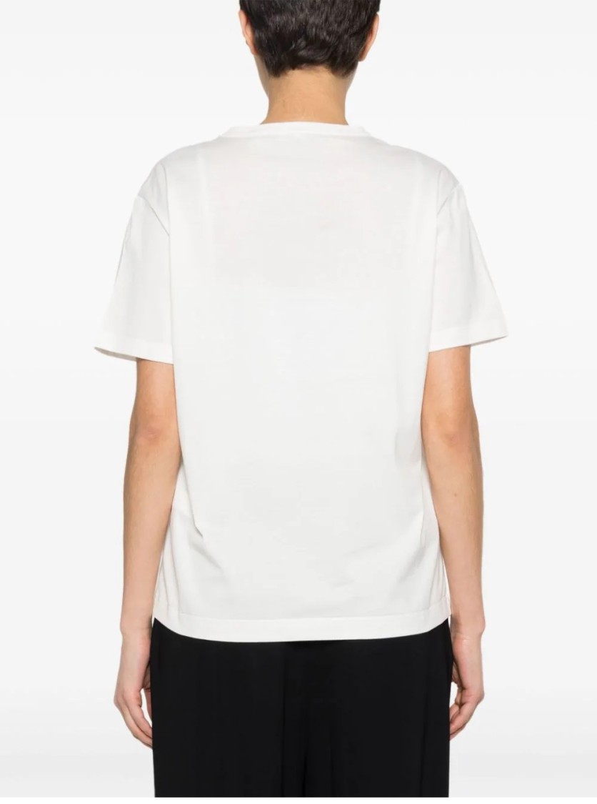 Fabiana Filippi Short Sleeve T-shirt With Delicate Embellishments In White