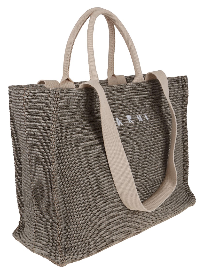 MARNI MARNI LARGE EAST/WEST TOTE BAG IN WOVEN RAFFIA