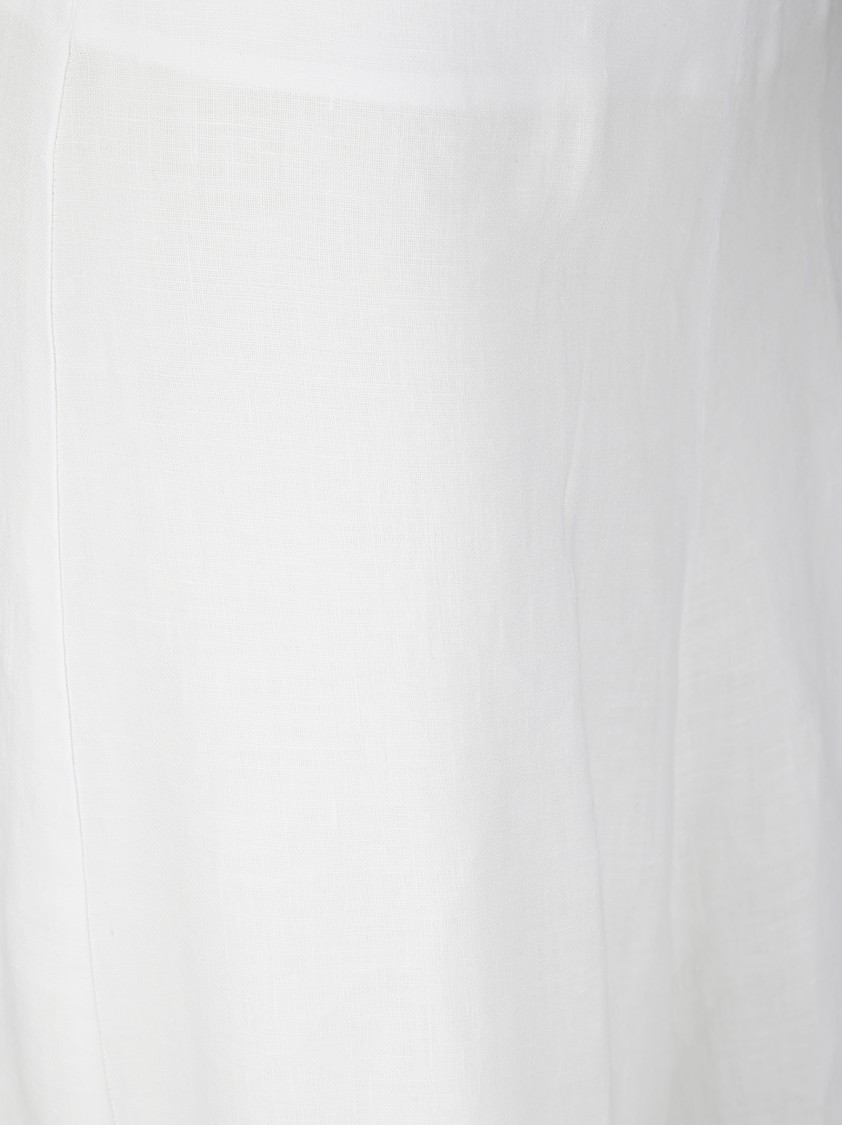 Stefano Mortari Palazzo Linen Pants In White