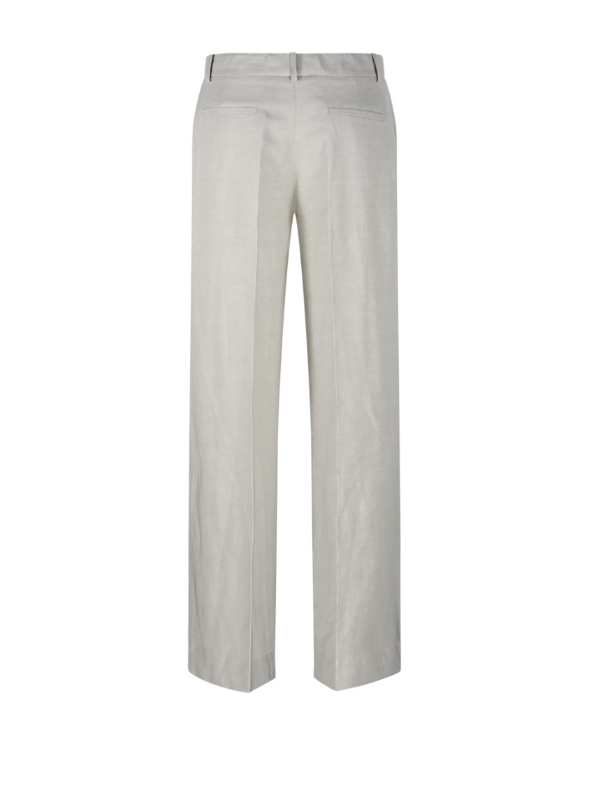 P.A.R.O.S.H PAROSH TAILORED STRAIGHT-LEG PANTS WITH SUBTLE PLEATS