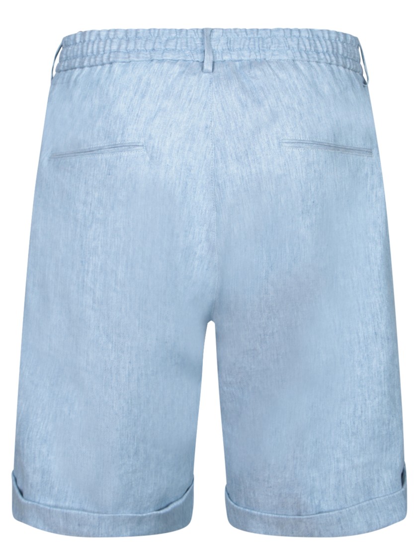 Shop Tagliatore Breathable Linen-cotton Blend Brown Shorts