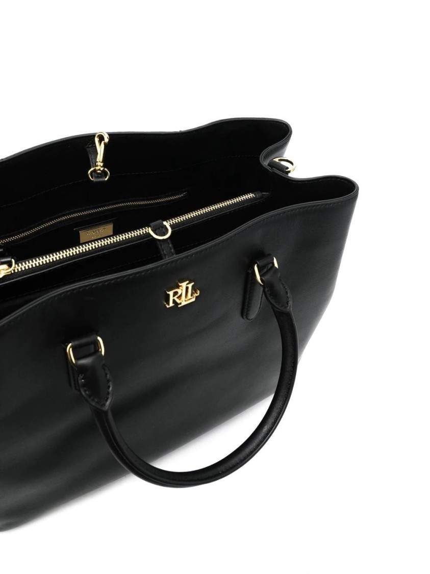 Ralph Lauren Lauren Mary Large Satchel Bag In Black