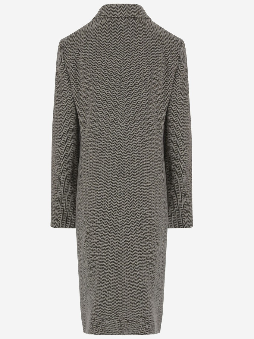 Polo Ralph Lauren Herringbone Pattern Wool Blend Coat In Gray
