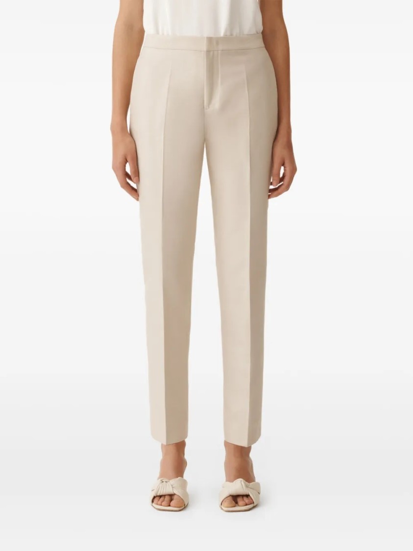 Fabiana Filippi Tailored Straight-leg Pants With Subtle Pleats In Neutral