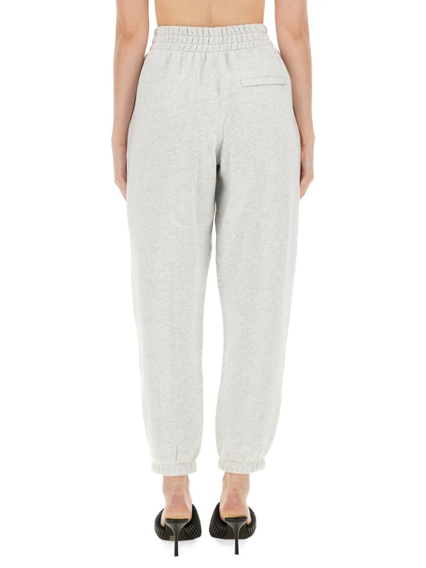 Alexander Wang T T By Alexander Wang Puff Logo Essential Terry Sweatpants In Grey