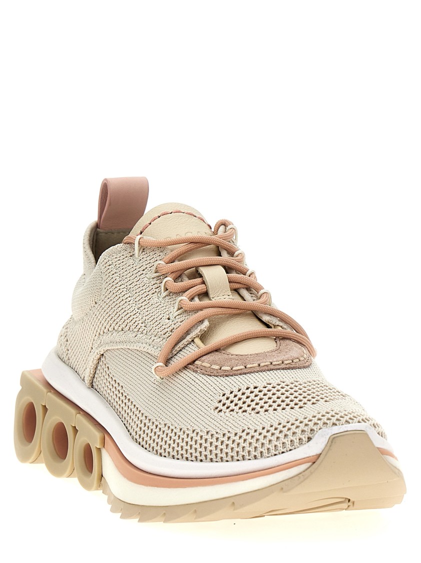 Ferragamo Mesh Perforated Pull Tab Rubber Sole Sneakers In Gray