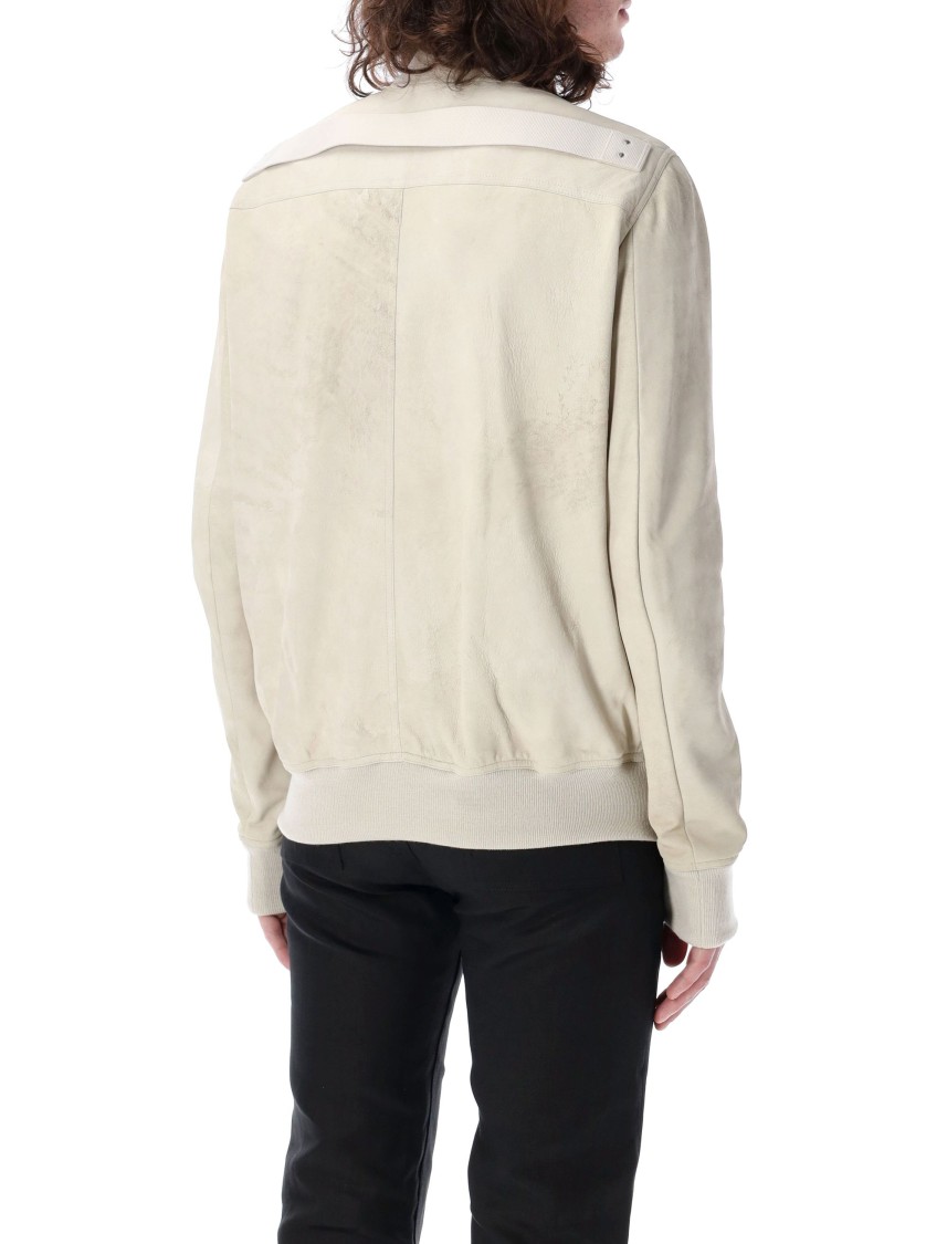 Rick Owens Off-white Hollywood Classic Flight Leather Jacket In Neutrals