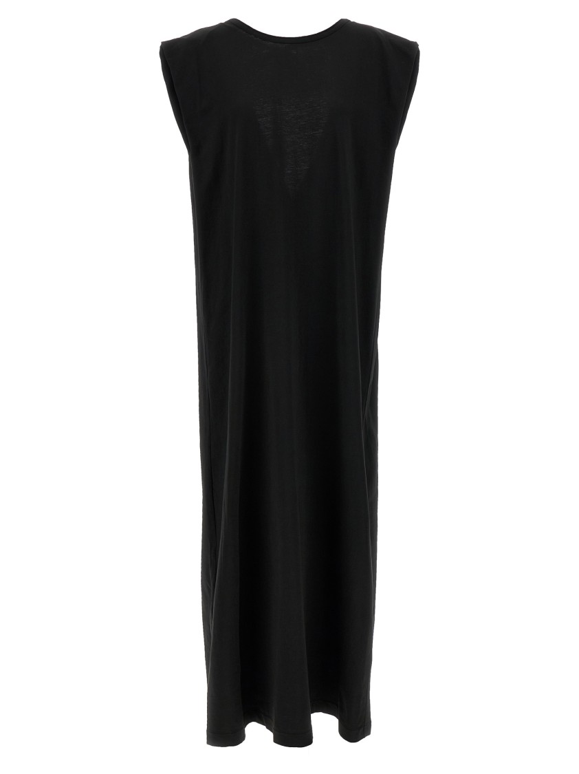 Nude Draped Tie Closure Maxi Dress In Black