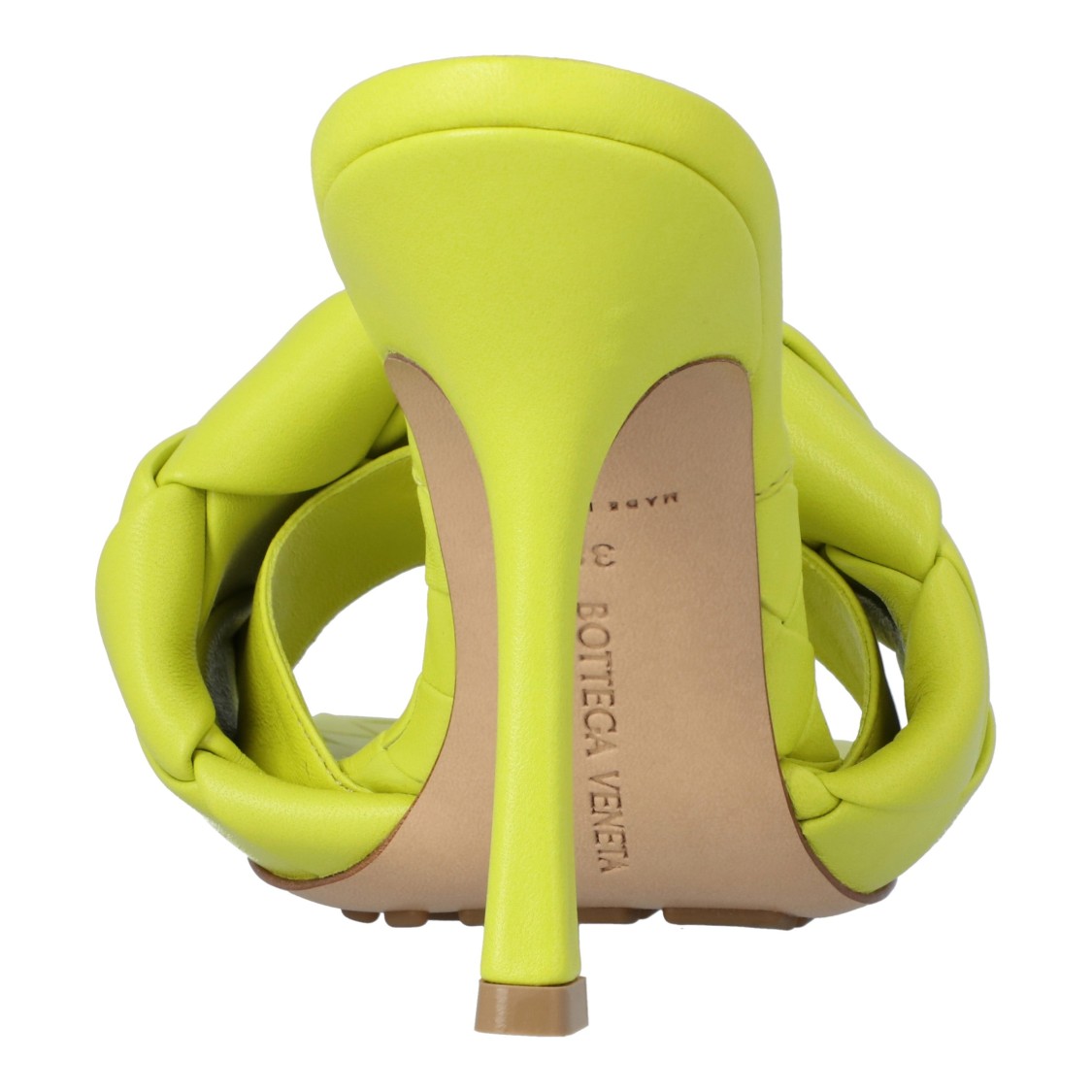 Bottega Veneta Bv Lido Woven-strap 90mm Sandals In Yellow